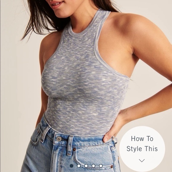 Abercrombie & Fitch Tops - Abercrombie & Fitch Space Dye Knit High Neck Racerback Bodysuit S